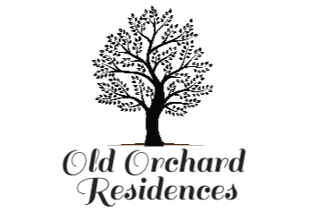 a tree with the old orchard residences logo